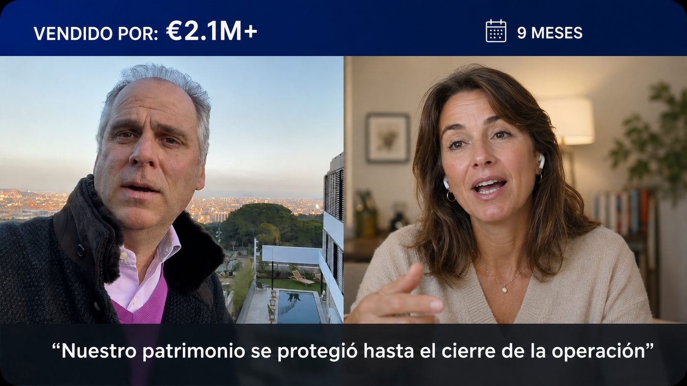 Vendido por €2.1M+ en 9 meses. Nuestro patrimonio se protegió hasta el cierre de la operación.