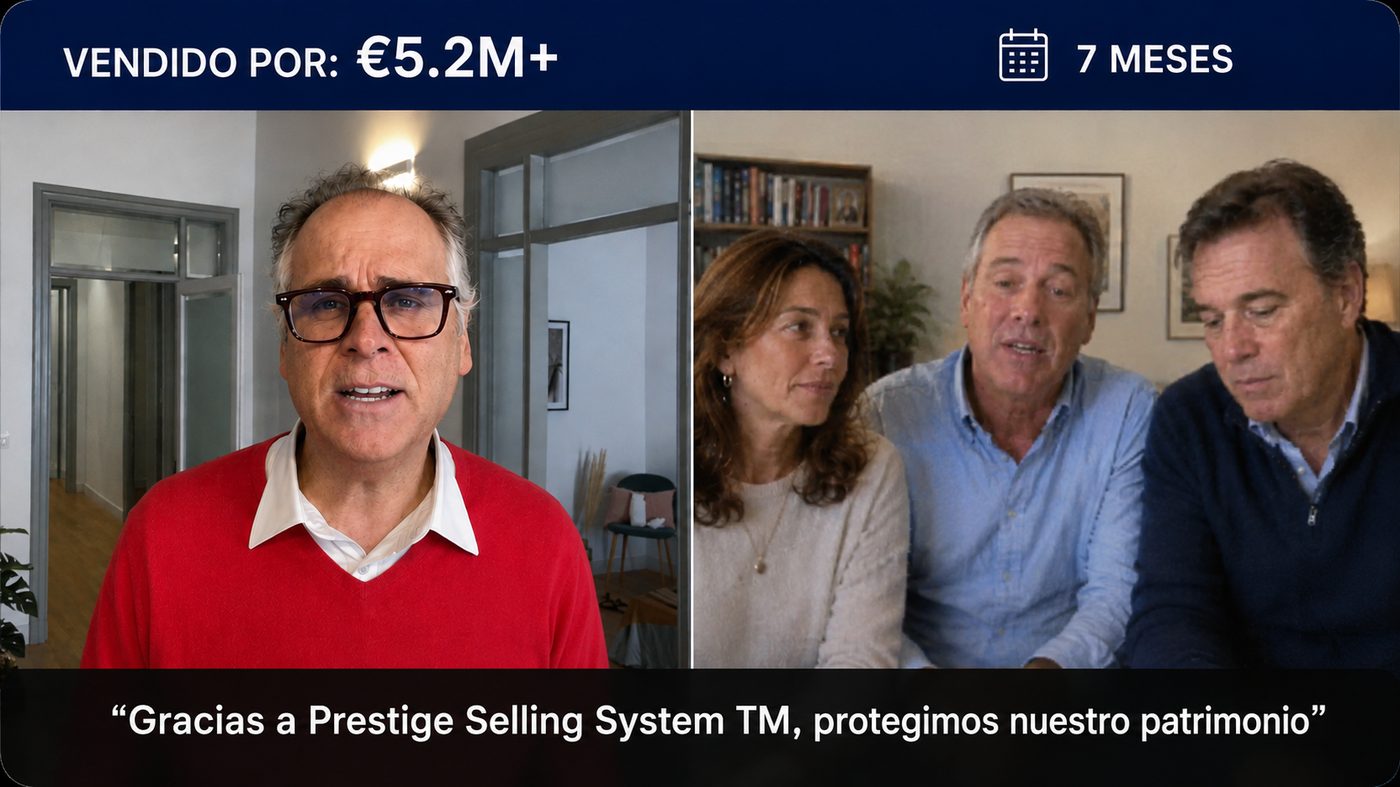 Vendido por €5.2M+ en 7 meses. Gracias a Prestige Selling System, protegimos nuestro patrimonio.