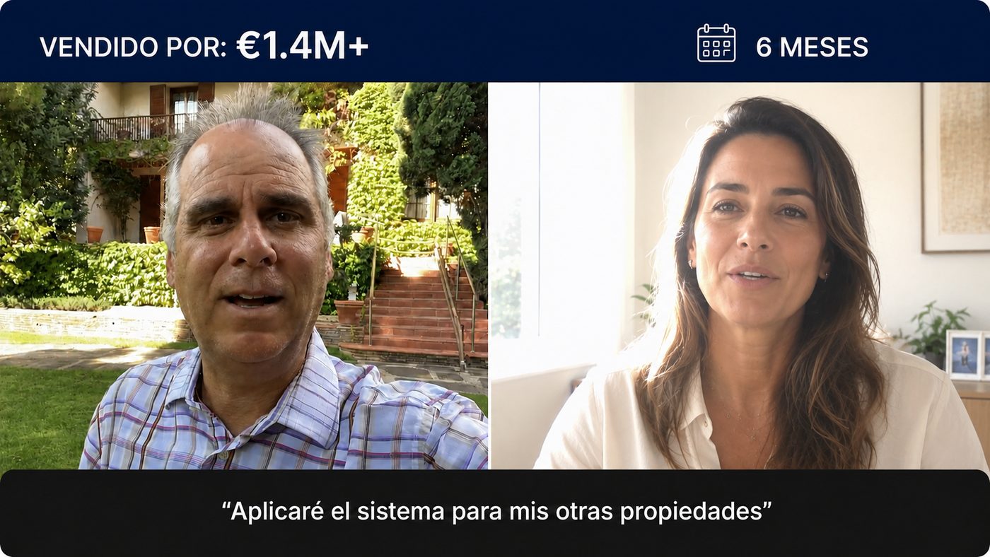 Vendido por €1.4M+ en 6 meses. Aplicaré el sistema para mis otras propiedades.